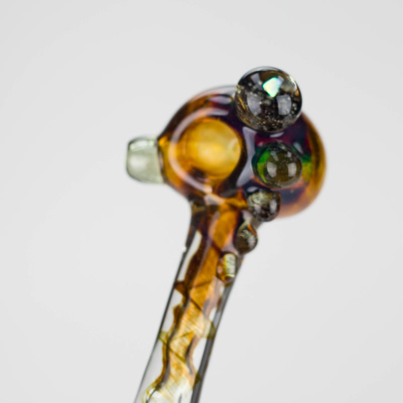 O Shine Glassworks | Deluxe Frit Pipe with Large Opal - Made in Canada