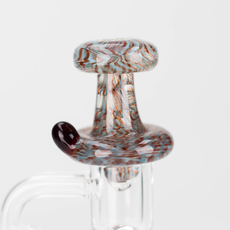 O Shine Glassworks | Large Latticino Directional Carb Cap - Made in Canada