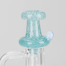Shine Glassworks | Large Latticino Directional Carb Cap - Made in Canada Cap · Dabber · Insert · Clip · Nail Smoking Cat Distribution Teal