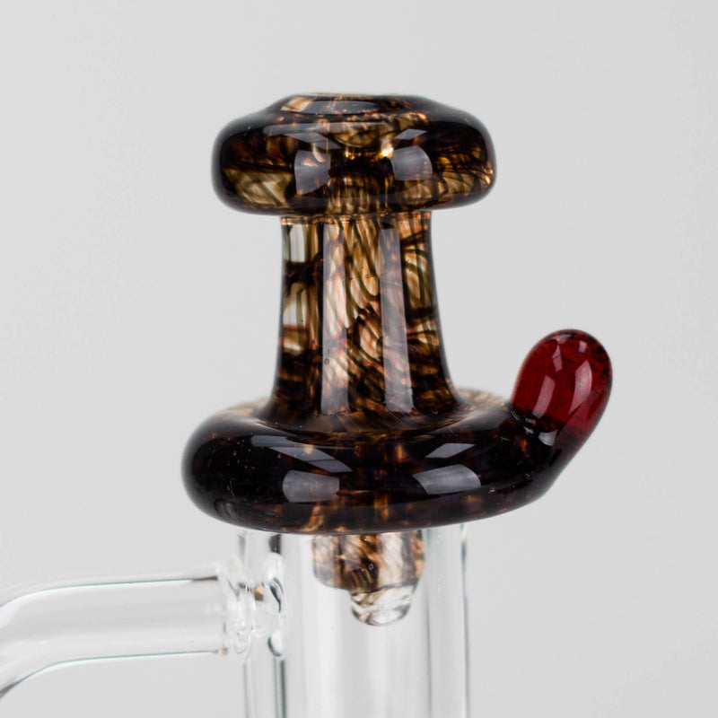 O Shine Glassworks | Large Latticino Directional Carb Cap - Made in Canada