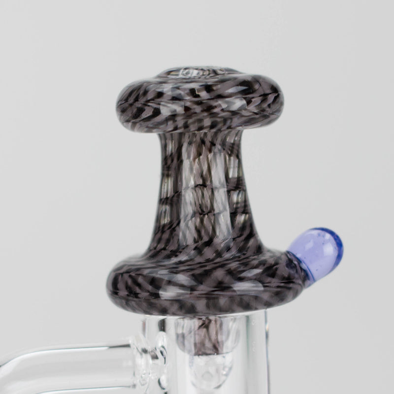 O Shine Glassworks | Large Latticino Directional Carb Cap - Made in Canada