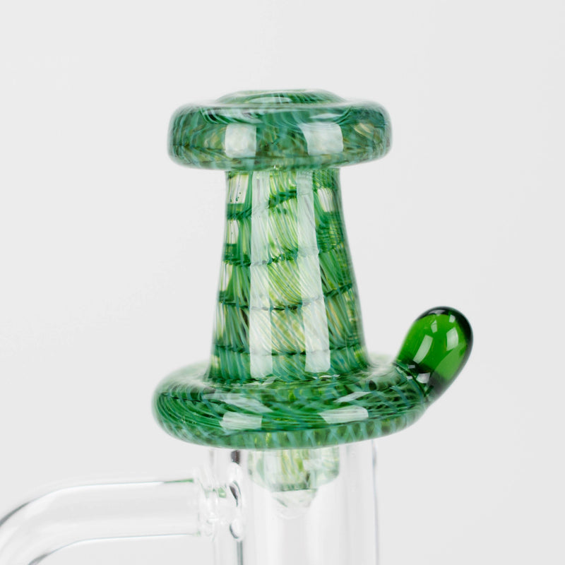 O Shine Glassworks | Large Latticino Directional Carb Cap - Made in Canada