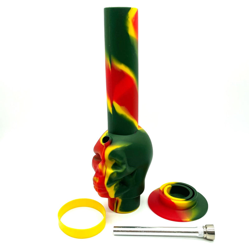 11" Foldable Silicone Skull Shape Water Pipe Kit -Assorted Color [HIT306]_2