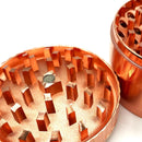 63mm Mirror Lid Leaf Design Rose Gold Grinder Box of 6 [GRI812] Display Pack NIBO Distribution