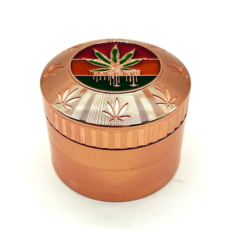 63mm Mirror Lid Leaf Design Rose Gold Grinder Box of 6 [GRI812]_2