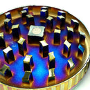 63mm Mirror Lid Leaf Design Rainbow Grinder Box of 6 [GRI813] Display Pack NIBO Distribution