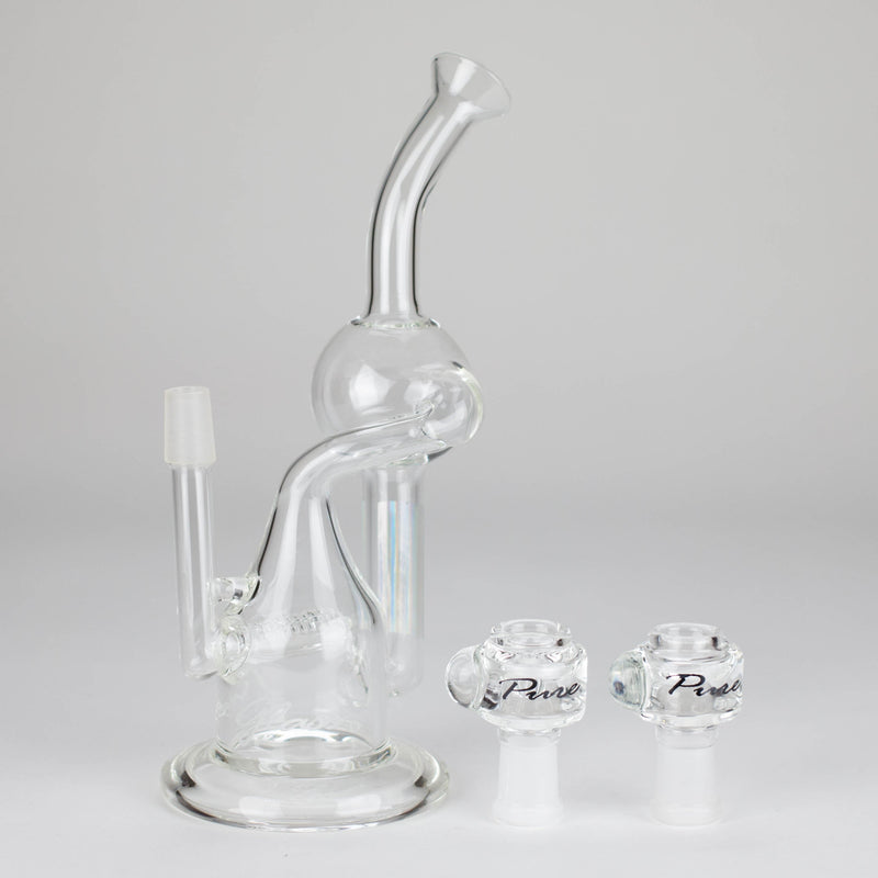 Pure Glass | 8" Infinity Recycler 2 - Flower and Dab Glass Rig PINNACLE DISTRIBUTORS INC.