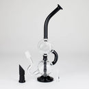 10" Dab Rig Recycler M14 - Black and Clear Glass Rig PINNACLE DISTRIBUTORS INC.