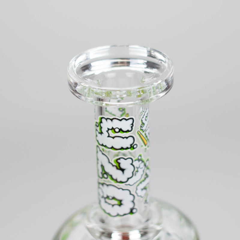 O 7" Color accented Glass Bong With Perc- 420 Special Edition