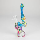 7" Single chamber graphic silicone bubbler-Assorted Silicone Pipe ONE