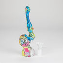 7" Single chamber graphic silicone bubbler-Assorted Silicone Pipe ONE