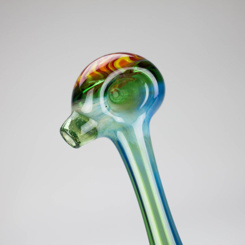 O Shine Glassworks | Fume Coloured Pipe with Reverse Axis Bowl - Made in Canada