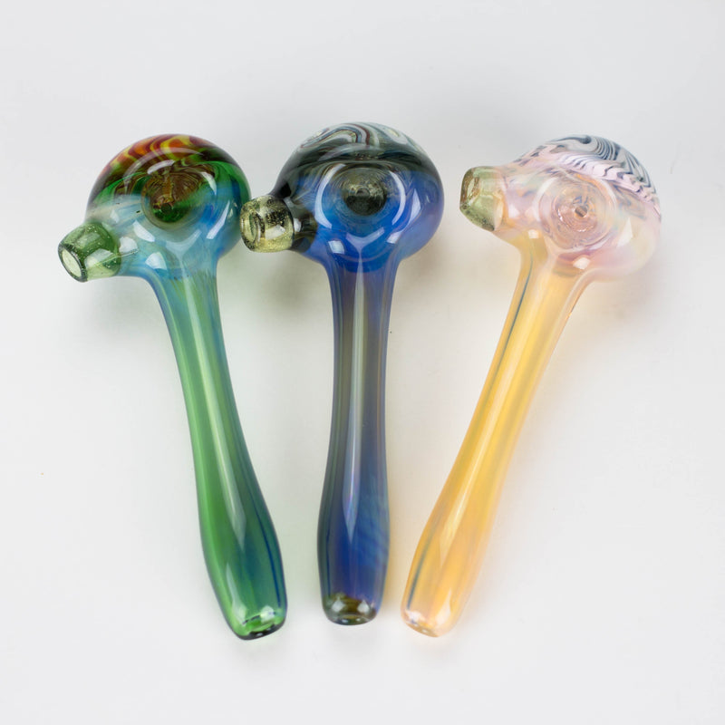 O Shine Glassworks | Fume Coloured Pipe with Reverse Axis Bowl - Made in Canada