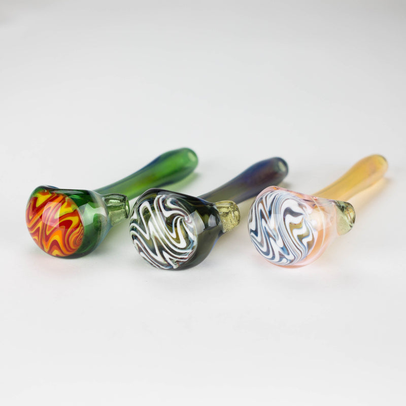 O Shine Glassworks | Fume Coloured Pipe with Reverse Axis Bowl - Made in Canada