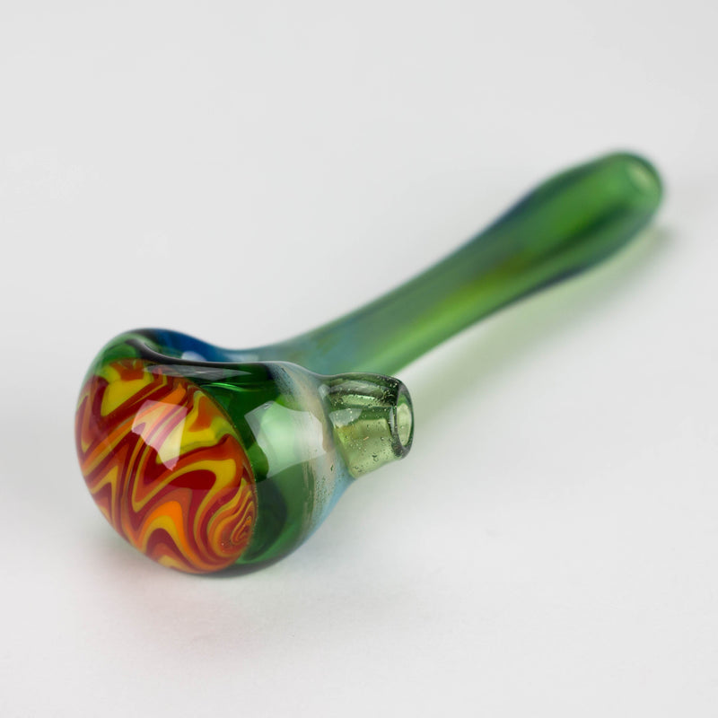 O Shine Glassworks | Fume Coloured Pipe with Reverse Axis Bowl - Made in Canada