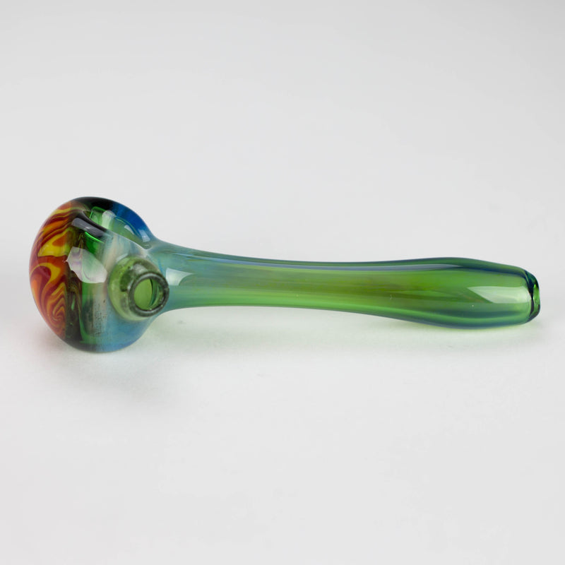 O Shine Glassworks | Fume Coloured Pipe with Reverse Axis Bowl - Made in Canada