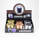 60mm Elevated Brass Grinder 4pts Box of 6 Display Pack JJ Distribution