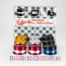 Genie | Two tone Aluminum 4pts Grinder Box of 9 Display Pack JJ Distribution