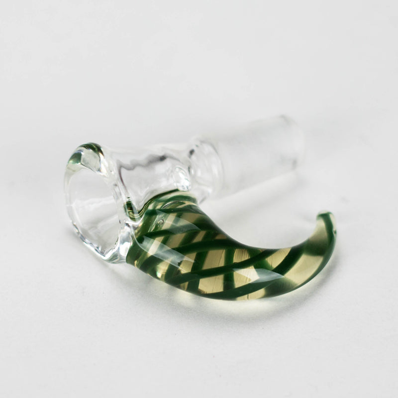 O Shine Glassworks | 14mm 3 Hole Clear Bowl with Horn - Made in Canada