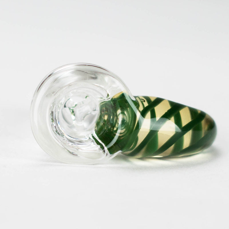 O Shine Glassworks | 14mm 3 Hole Clear Bowl with Horn - Made in Canada