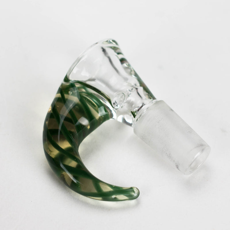 O Shine Glassworks | 14mm 3 Hole Clear Bowl with Horn - Made in Canada