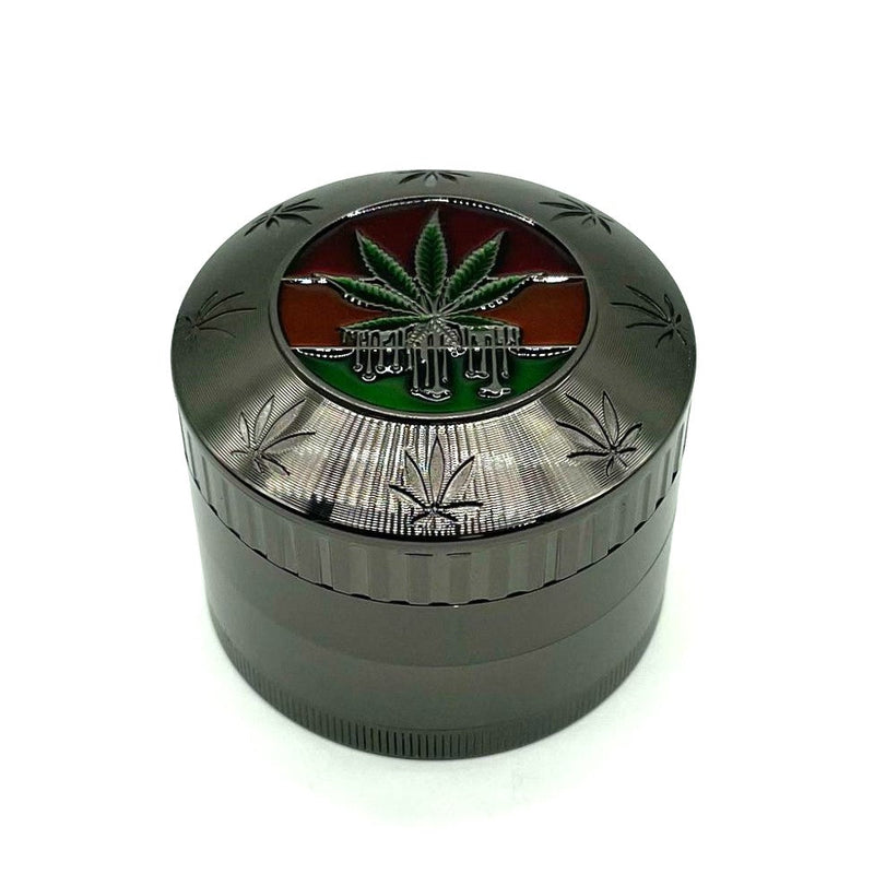 63mm Mirror Lid Leaf Design Gun Metal Grinder Box of 6 [GRI811]_2