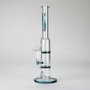 Ganjavibes | 11" Double Honeycomb Percolator Glass Bong Glass Bong Maple Craft Inc Teal
