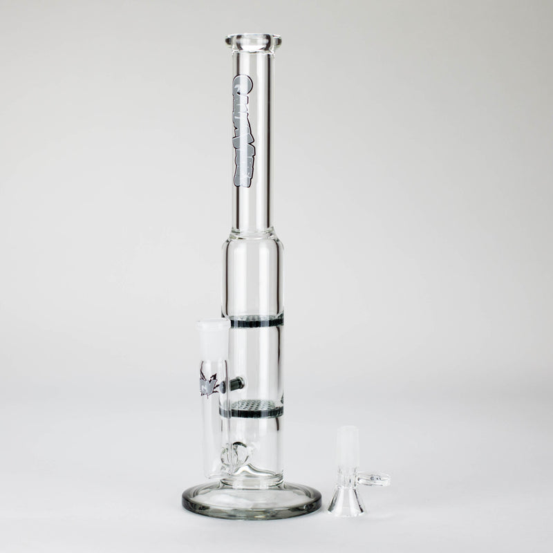 O Ganja vibes | 11" Double Honeycomb Percolator Glass Bong