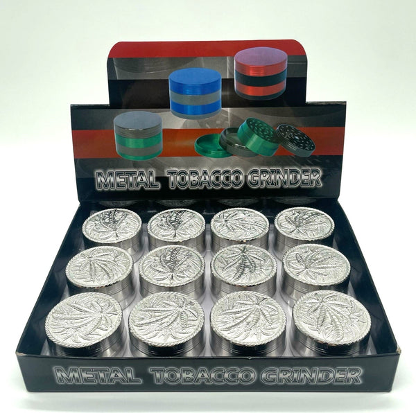 Engraved Hemp Leaf Grinder 52mm 3parts Box of 12 [GRI036]_0