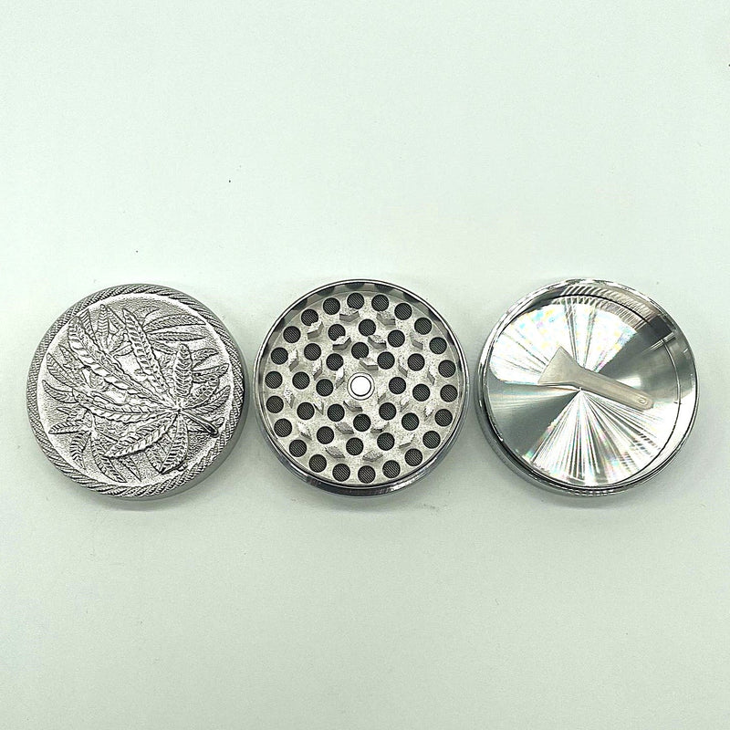 Engraved Hemp Leaf Grinder 52mm 3parts Box of 12 [GRI036]_4