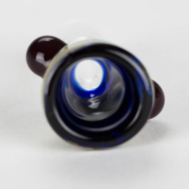 O Shine Glassworks | Wrapped colour tubing 14mm Flare Bowl - Made in Canada