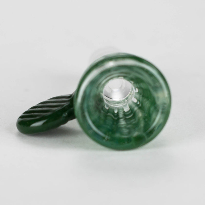 O Shine Glassworks | Raked flare 14mm bowl with handle - Made in Canada