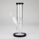8" Glass Straight Bong [PIP508] Glass Bong NIBO Distribution Black