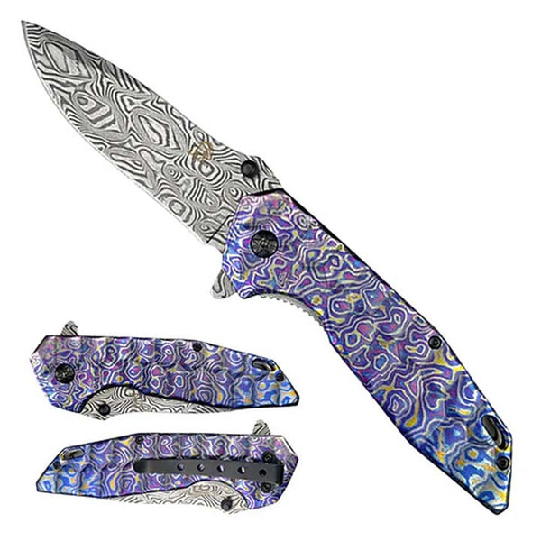 Falcon 8 1/2" Damascus Pocket Knife_0