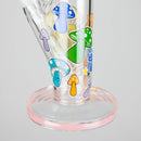 Z10" Glow in the dark Staight Tube Glass Bong With Flower Design Glass Bong 777 Smoke