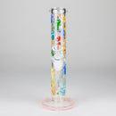 Z10" Glow in the dark Staight Tube Glass Bong With Flower Design Glass Bong 777 Smoke
