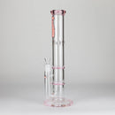 Ganjavibes | Honeycomb 14 Inches Two Disk Percolator Glass Bong By Irie Vibes Series Glass Bong Maple Craft Inc Pink