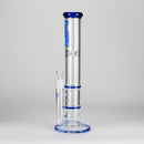 Ganjavibes | Honeycomb 14 Inches Two Disk Percolator Glass Bong By Irie Vibes Series Glass Bong Maple Craft Inc Blue