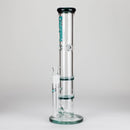 Ganjavibes | Honeycomb 14 Inches Two Disk Percolator Glass Bong By Irie Vibes Series Glass Bong Maple Craft Inc Teal