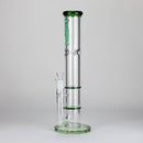 Ganjavibes | Honeycomb 14 Inches Two Disk Percolator Glass Bong By Irie Vibes Series Glass Bong Maple Craft Inc Green