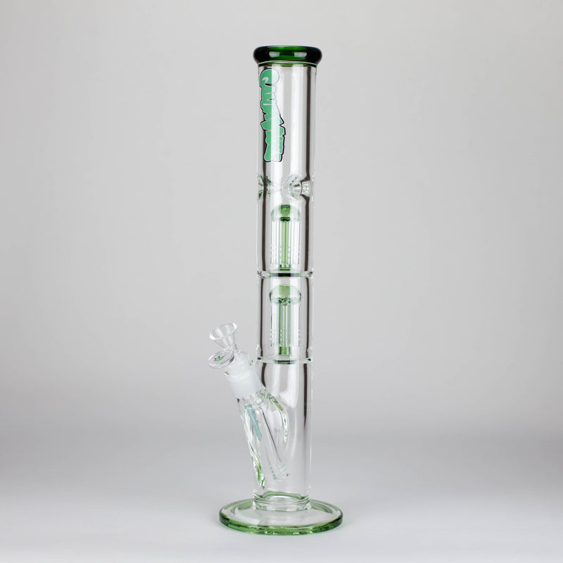 Ganjavibes | 17" Double Tree Percolator Glass Bong By Irie Vibes Glass Bong Maple Craft Inc Green