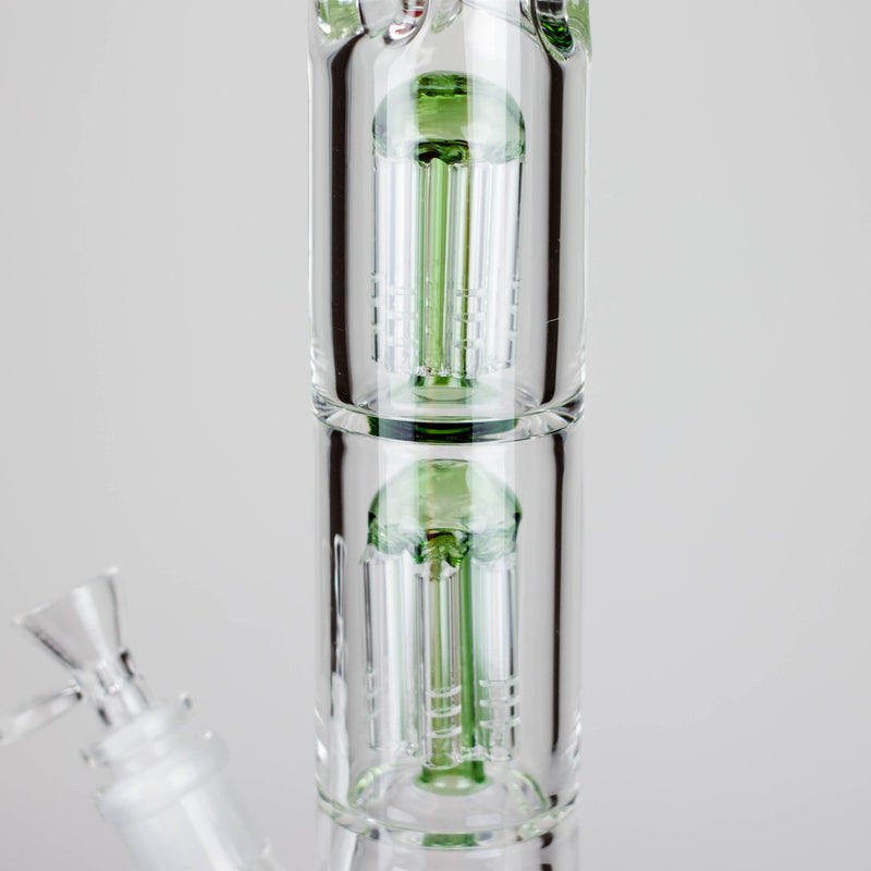 Ganjavibes | 17" Double Tree Percolator Glass Bong By Irie Vibes Glass Bong Maple Craft Inc