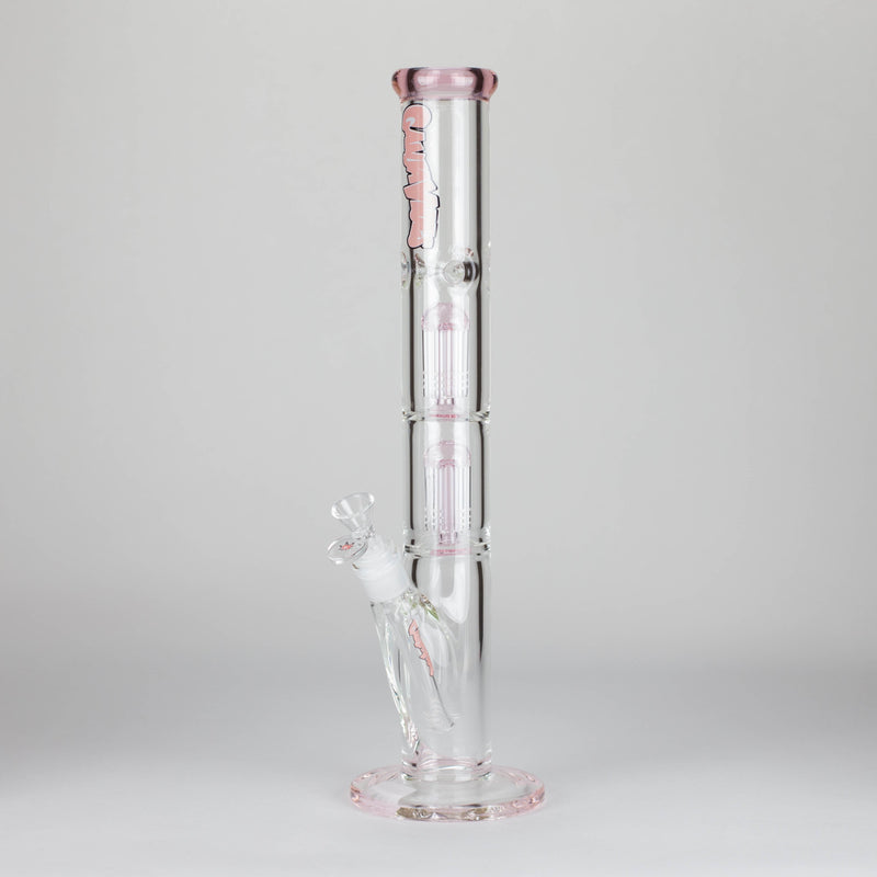 Ganjavibes | 17" Double Tree Percolator Glass Bong By Irie Vibes Glass Bong Maple Craft Inc Pink