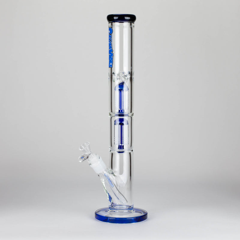 Ganjavibes | 17" Double Tree Percolator Glass Bong By Irie Vibes Glass Bong Maple Craft Inc Blue