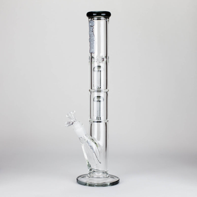 Ganjavibes | 17" Double Tree Percolator Glass Bong By Irie Vibes Glass Bong Maple Craft Inc Grey