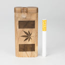 Engraved Wooden Dugout with One-Hitter Bat Wooden Pipe Illuminate Cannabis Co.