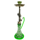 Zebra | 21" Smoke Wild West Gun Single Hose Hookah Hookah Jatiimports LLC Green