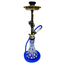 Zebra | 21" Smoke Wild West Gun Single Hose Hookah Hookah Jatiimports LLC Blue
