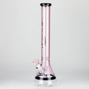 Genie | 18" 7 mm color-tube and clear-bottom beaker water bong [GE3110] Glass Bong ONE Pink