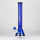 Genie | 18" 7 mm color-tube and clear-bottom beaker water bong [GE3110] Glass Bong ONE Blue